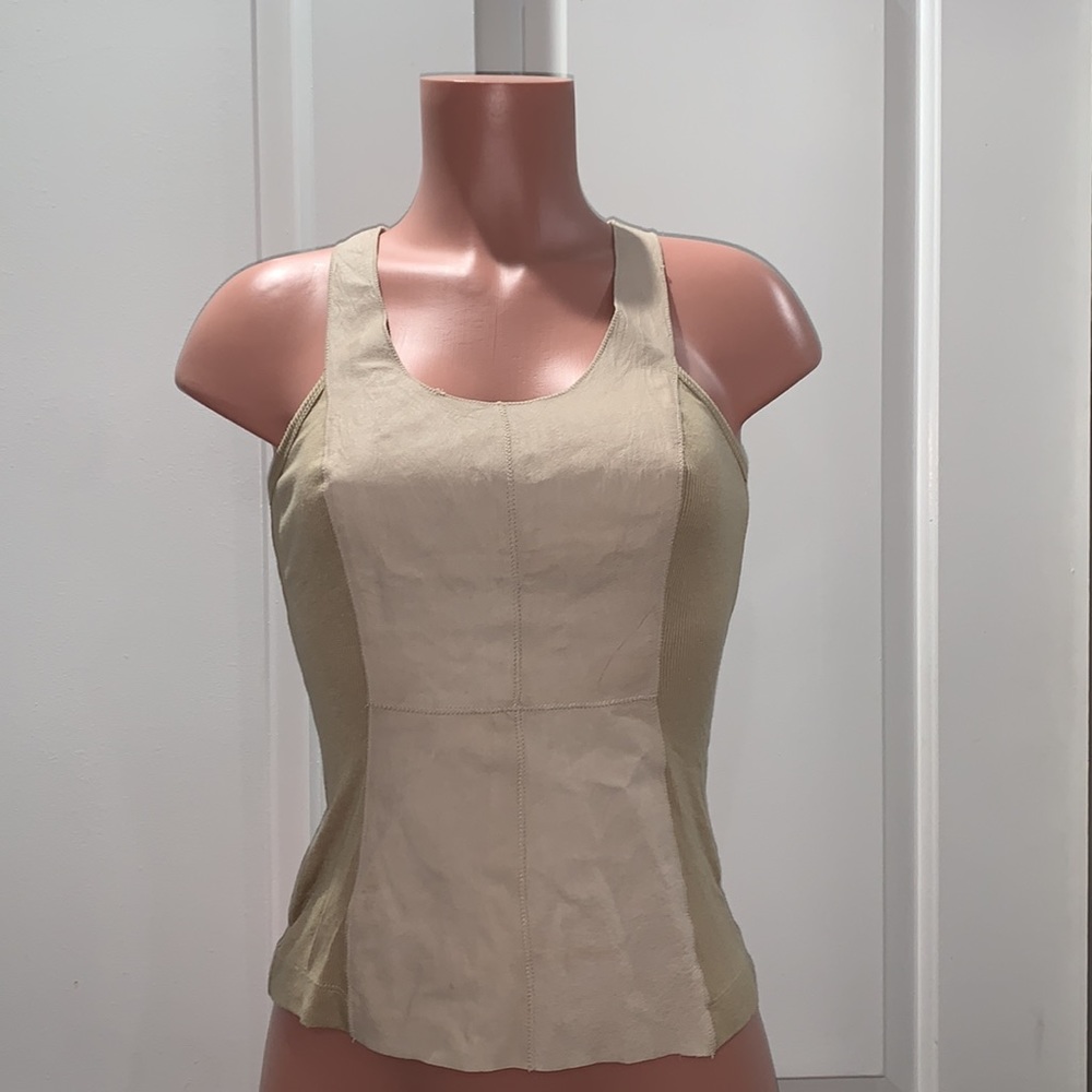 Illia Leather Ribbed Tank‎ Top
